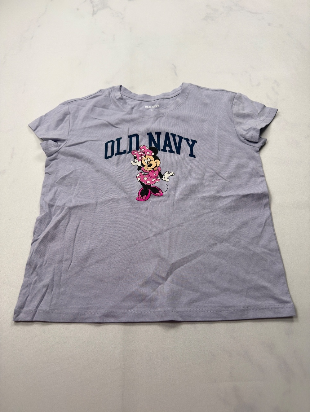 Old Navy x Disney Graphic Tee Lilac 2010s Retro Minnie Mouse - Girls L (10-12)